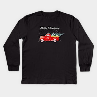 Christmas Truck & Tree Kids Long Sleeve T-Shirt